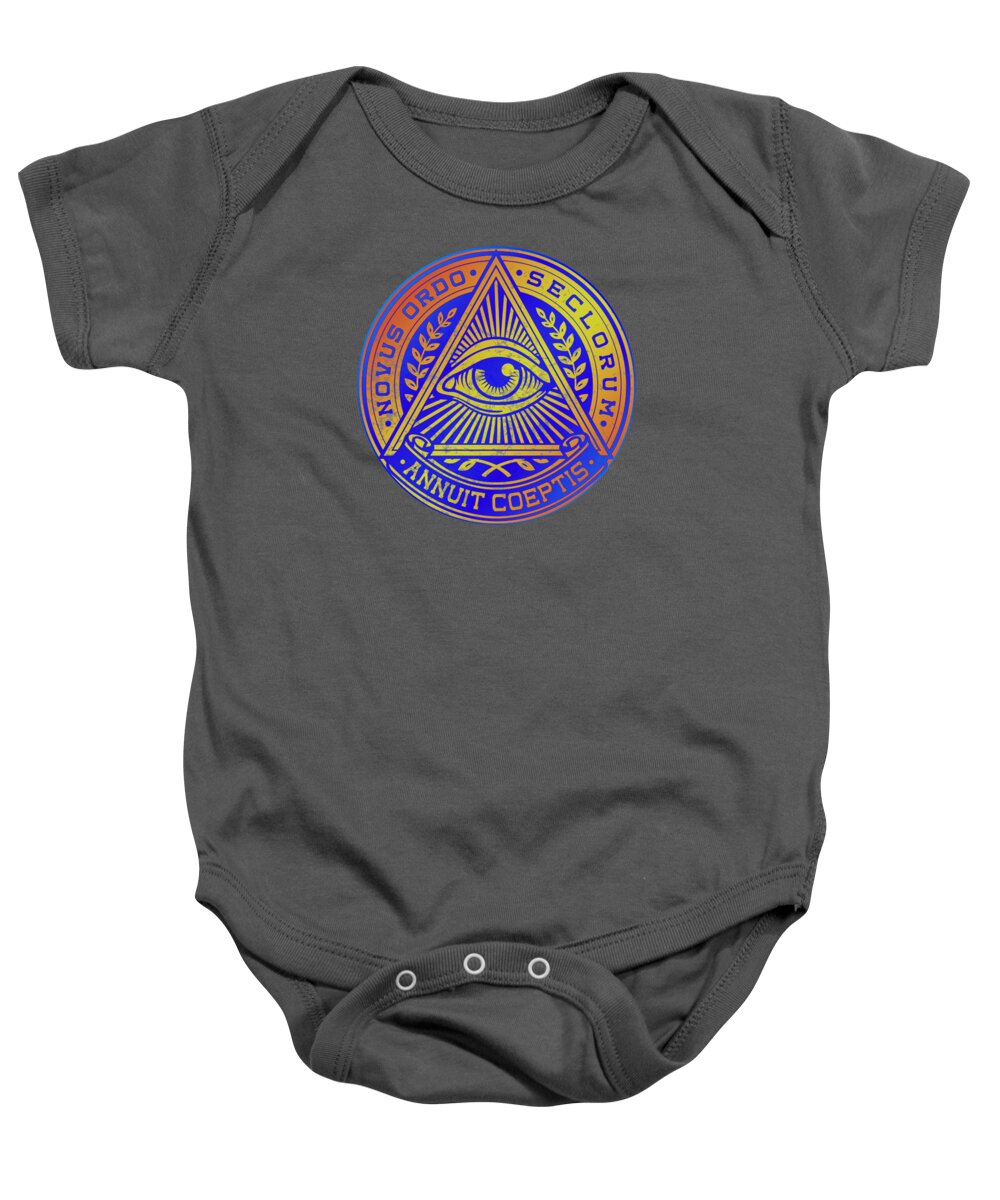 Vintage Illuminati Symbol Novus Ordo Seal - Baby Onesie