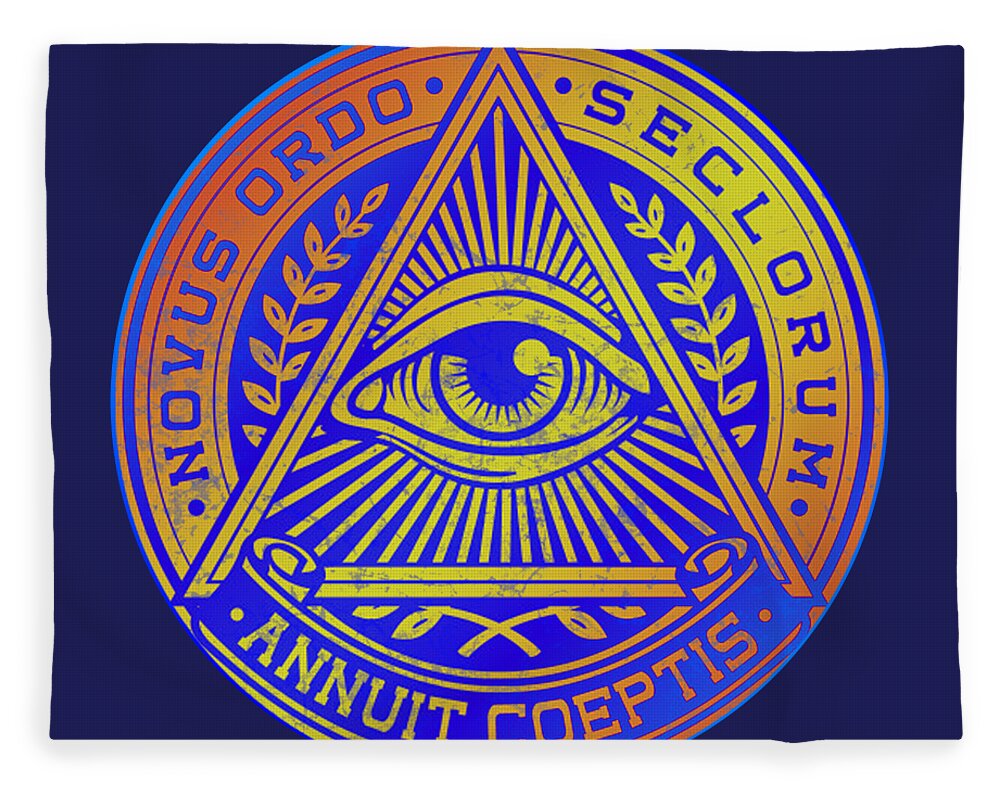 Vintage Illuminati Symbol Novus Ordo Seal - Blanket