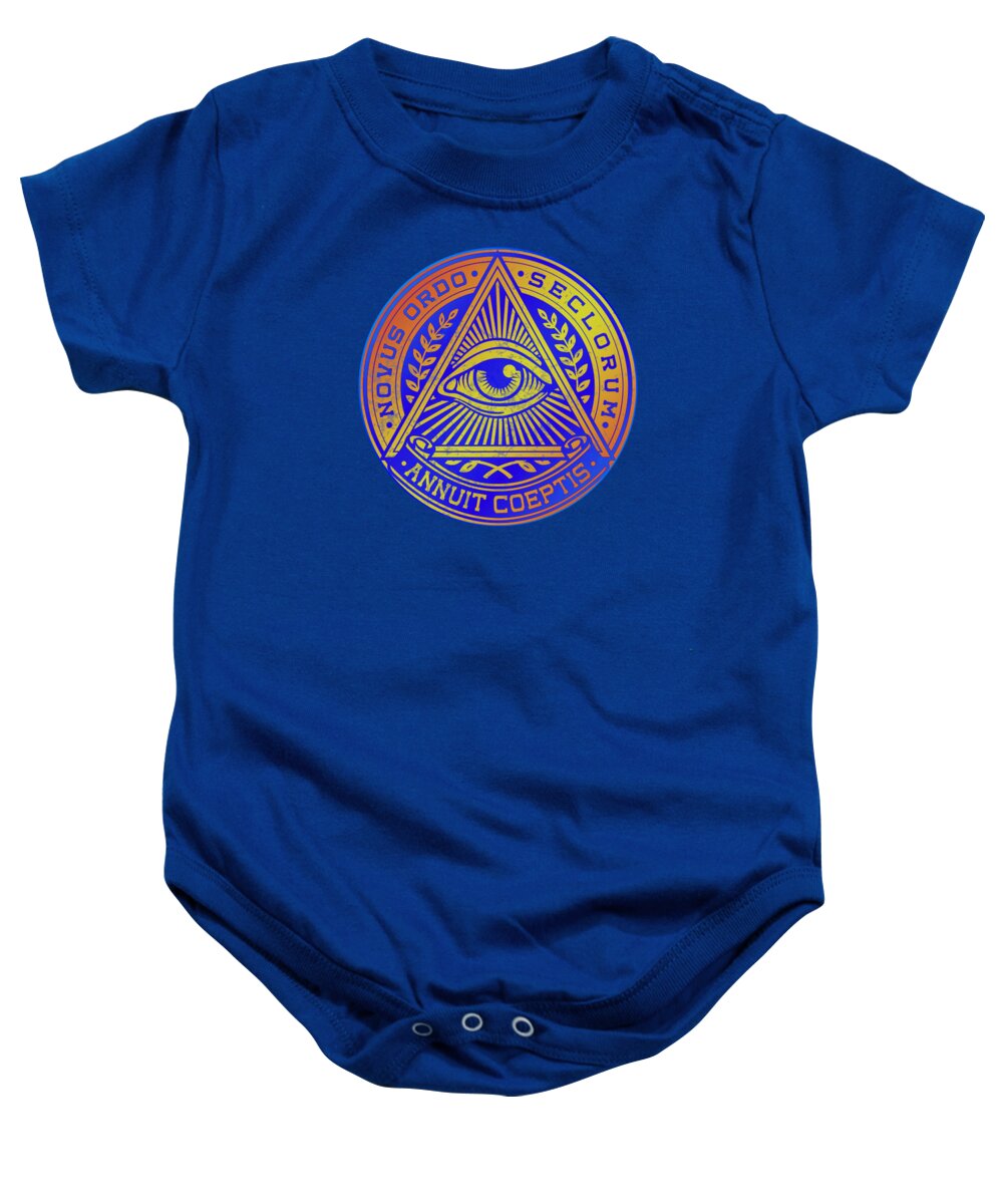 Vintage Illuminati Symbol Novus Ordo Seal - Baby Onesie