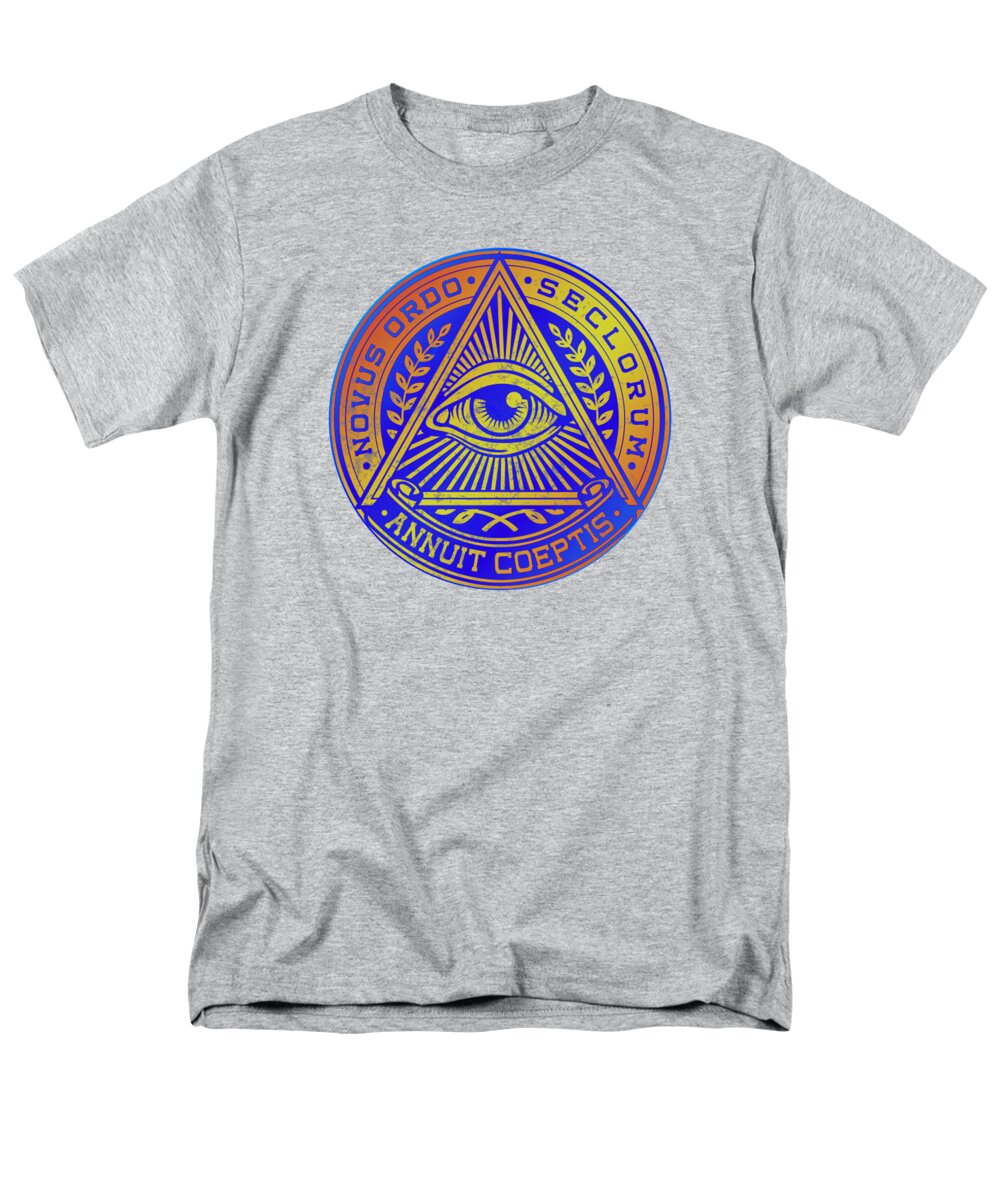 Vintage Illuminati Symbol Novus Ordo Seal - Men's T-Shirt (Regular Fit)