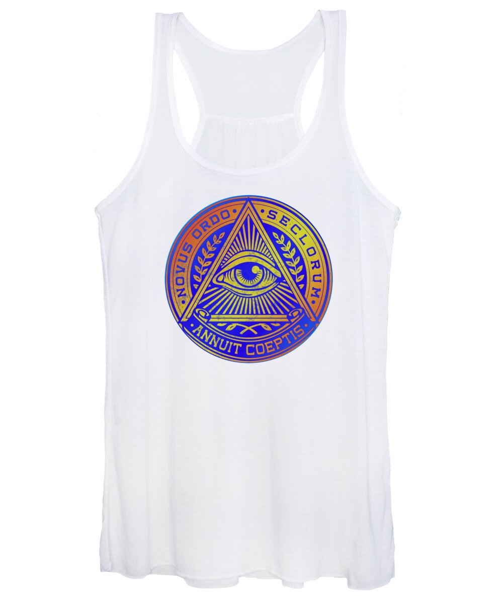 Vintage Illuminati Symbol Novus Ordo Seal - Women's Tank Top