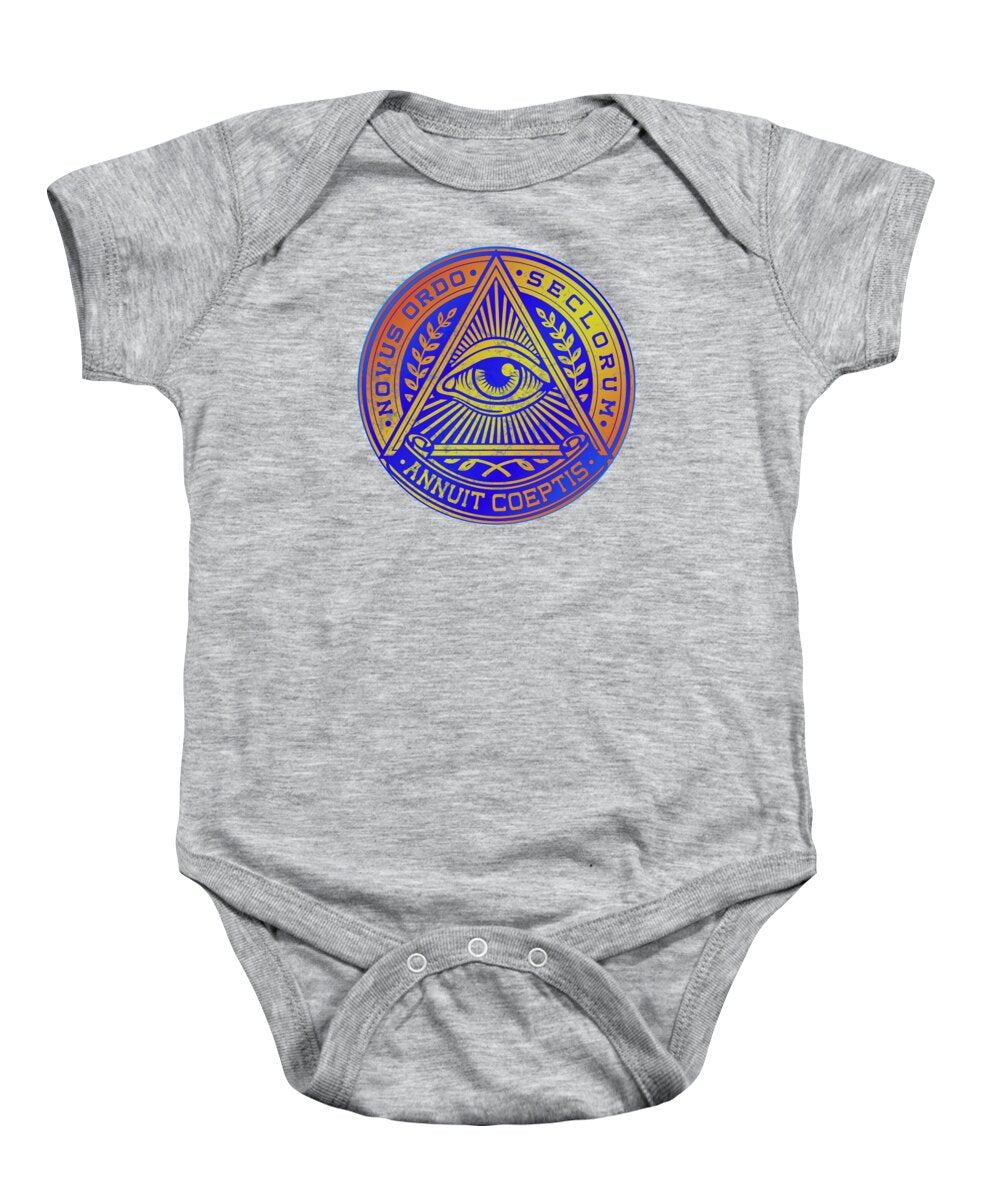 Vintage Illuminati Symbol Novus Ordo Seal - Baby Onesie