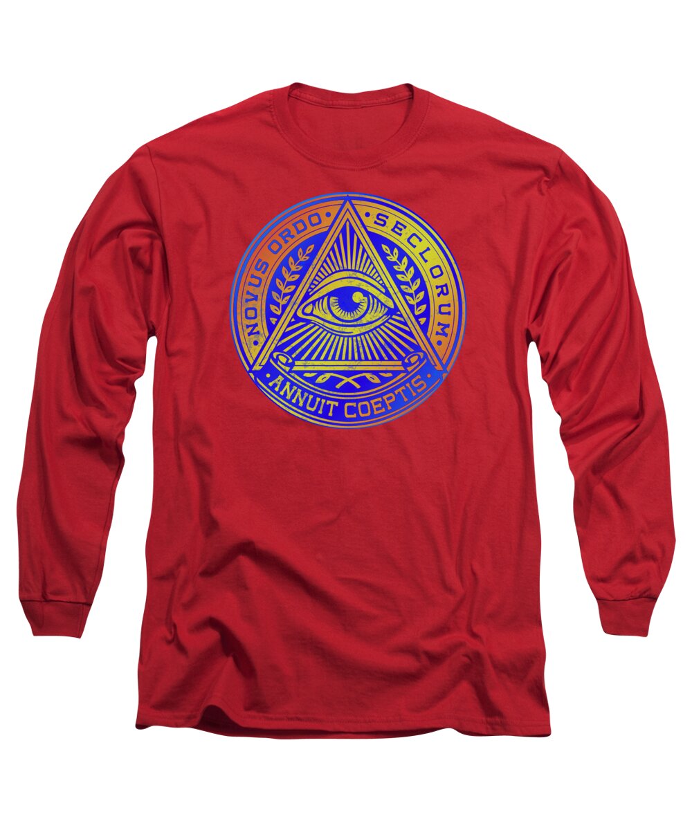 Vintage Illuminati Symbol Novus Ordo Seal - Long Sleeve T-Shirt