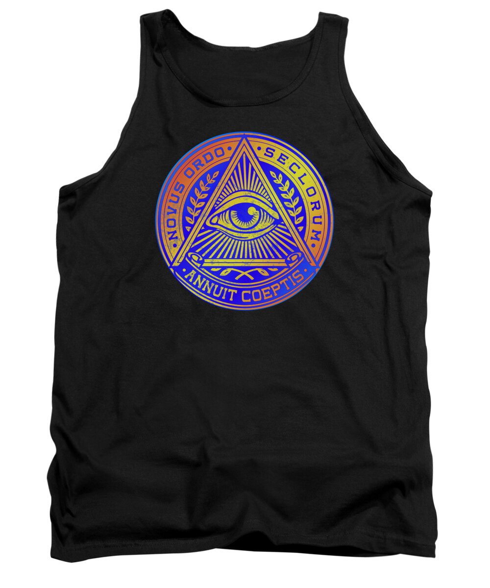 Vintage Illuminati Symbol Novus Ordo Seal - Tank Top