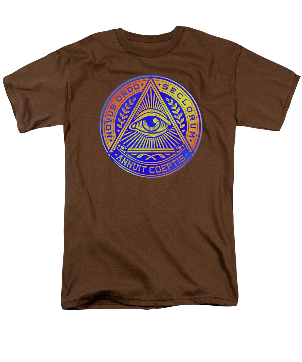 Vintage Illuminati Symbol Novus Ordo Seal - Men's T-Shirt (Regular Fit)