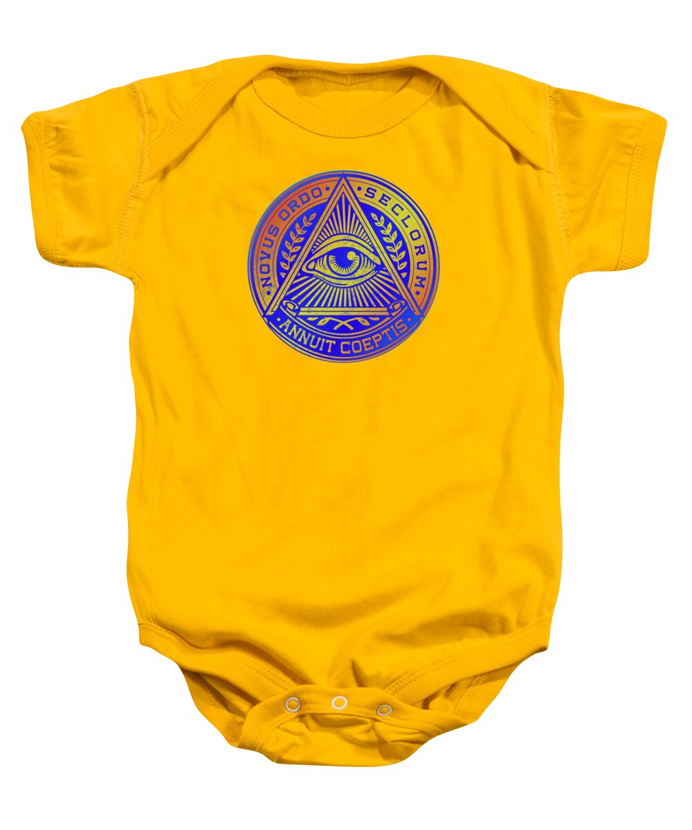 Vintage Illuminati Symbol Novus Ordo Seal - Baby Onesie