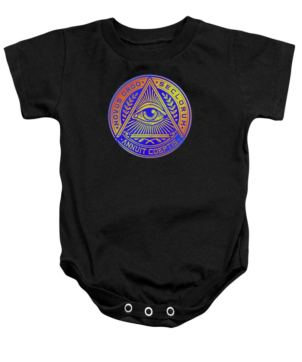 Vintage Illuminati Symbol Novus Ordo Seal - Baby Onesie