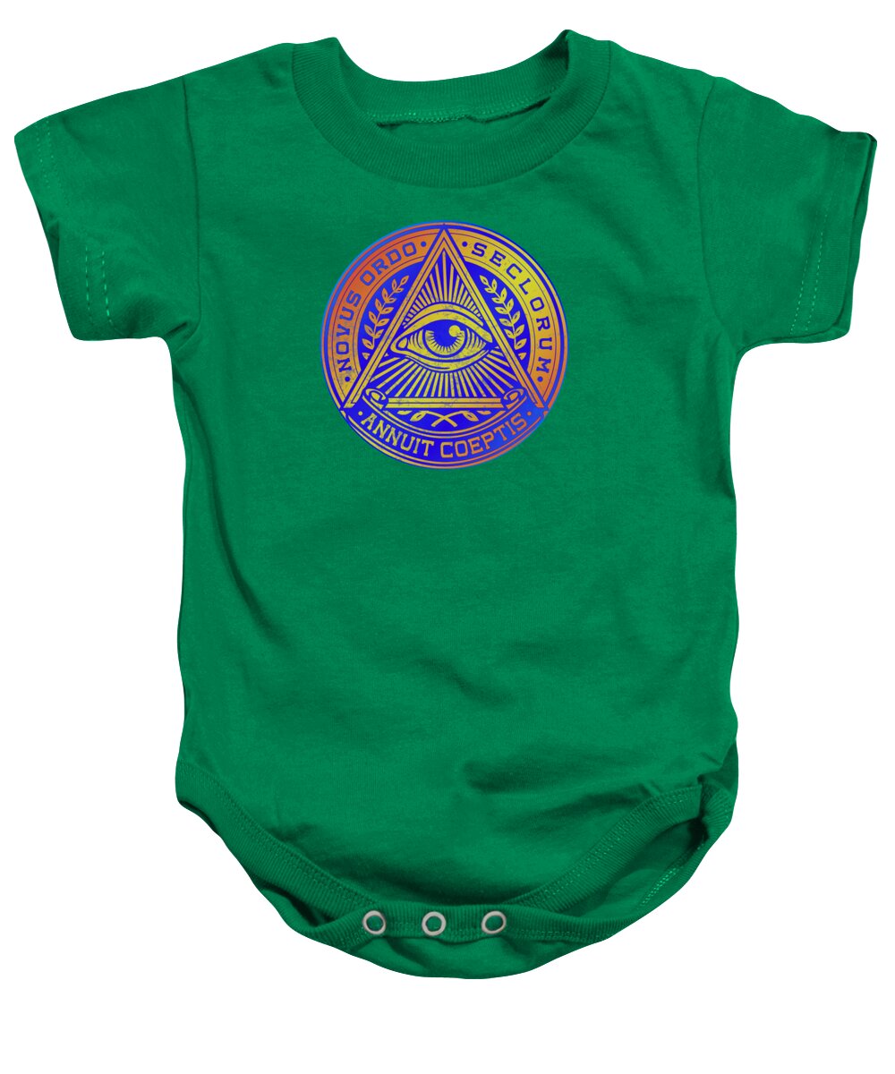 Vintage Illuminati Symbol Novus Ordo Seal - Baby Onesie