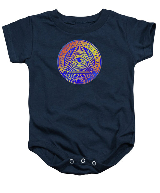 Vintage Illuminati Symbol Novus Ordo Seal - Baby Onesie