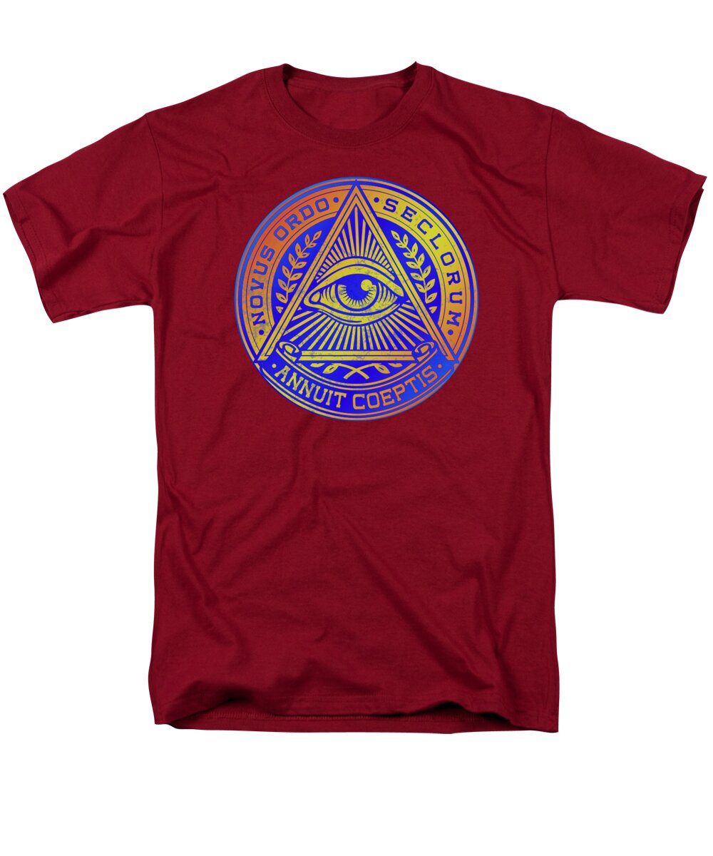 Vintage Illuminati Symbol Novus Ordo Seal - Men's T-Shirt (Regular Fit)