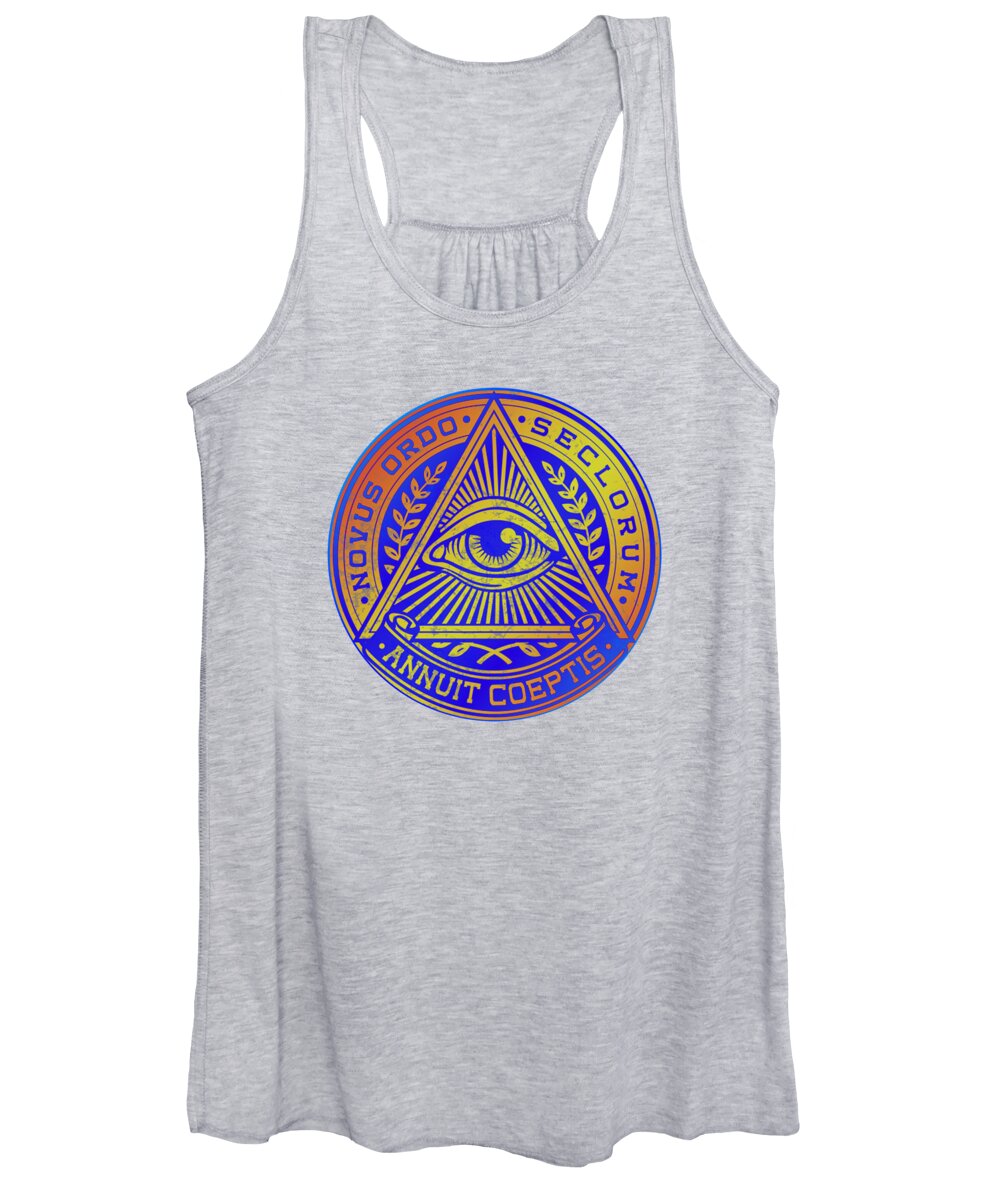 Vintage Illuminati Symbol Novus Ordo Seal - Women's Tank Top