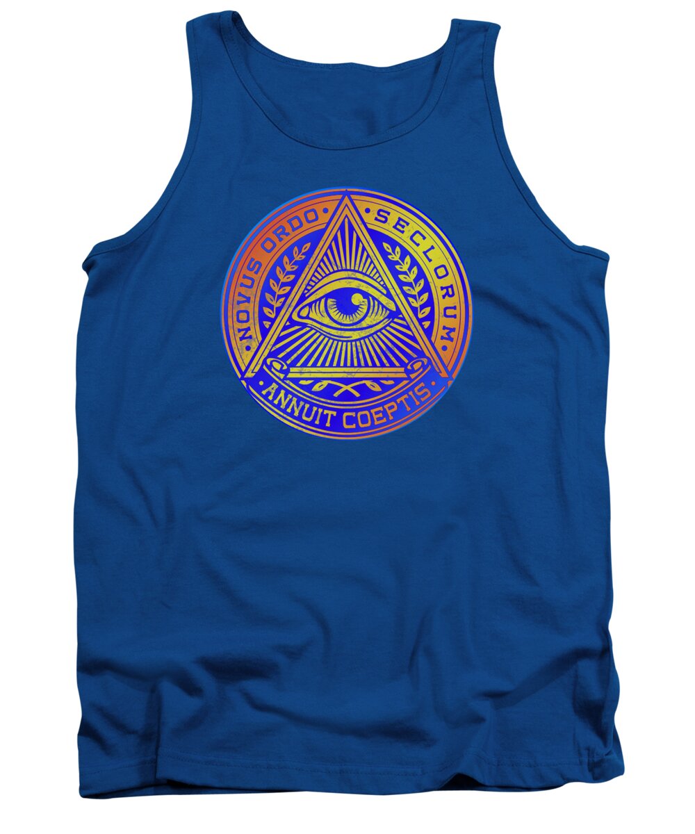 Vintage Illuminati Symbol Novus Ordo Seal - Tank Top