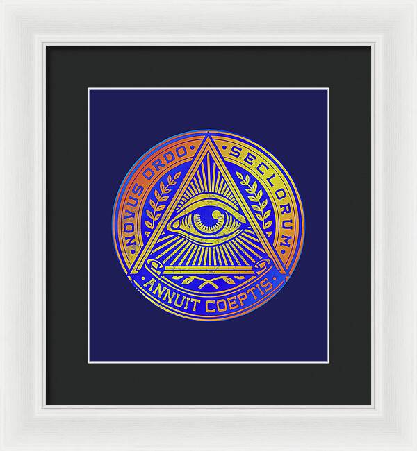 Vintage Illuminati Symbol Novus Ordo Seal - Framed Print