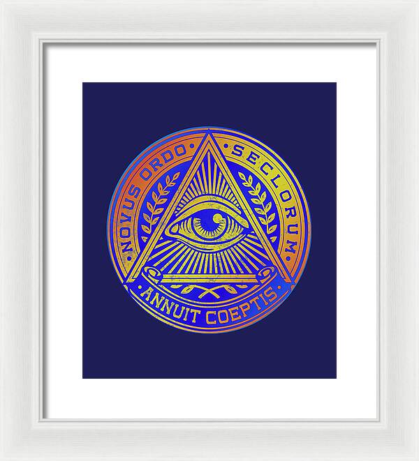 Vintage Illuminati Symbol Novus Ordo Seal - Framed Print