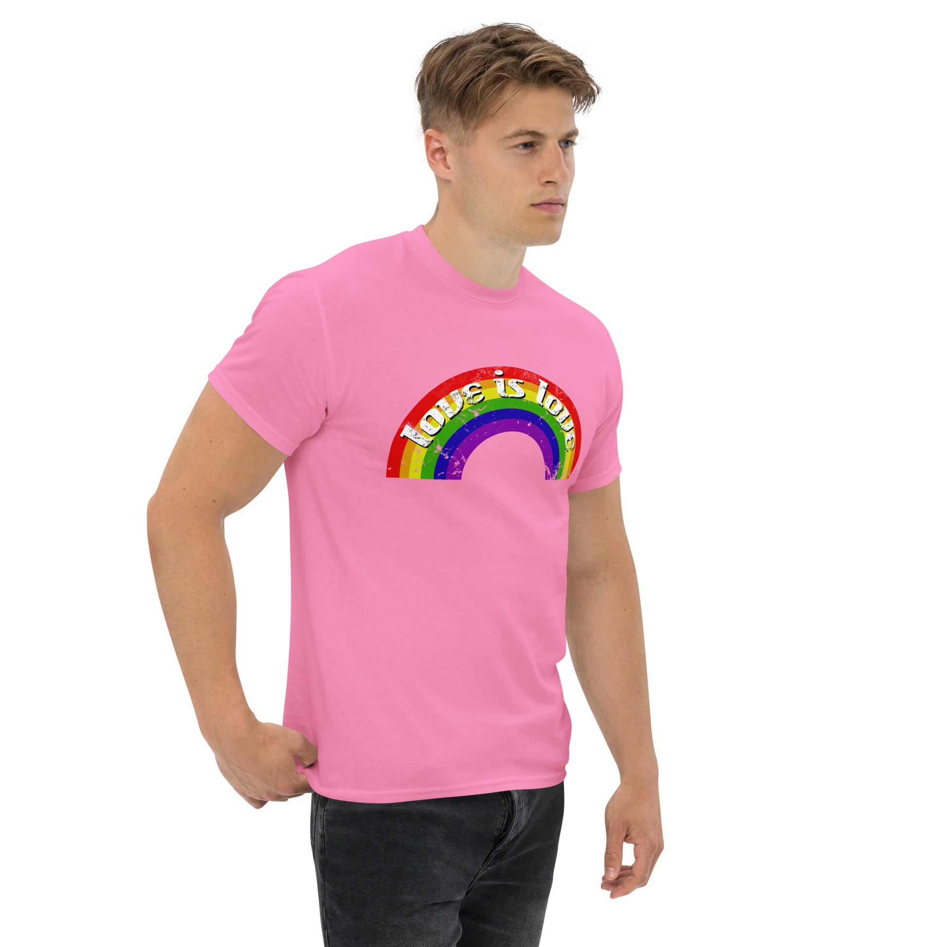 Scar Design Vintage LGBT Rainbow Love Is Love T-shirt
