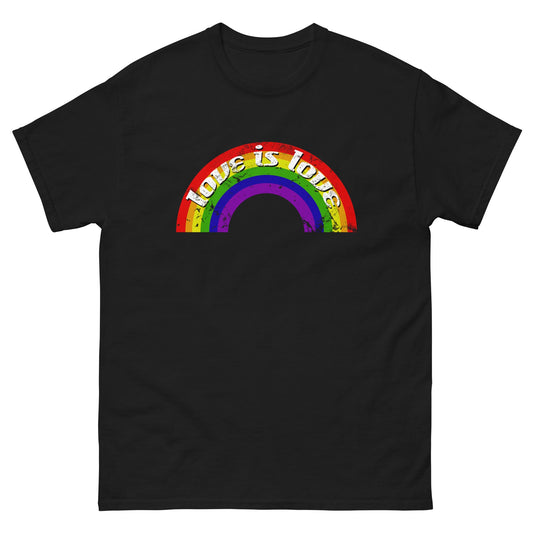 Scar Design T shirt Black / S Vintage LGBT Rainbow Love Is Love T-shirt