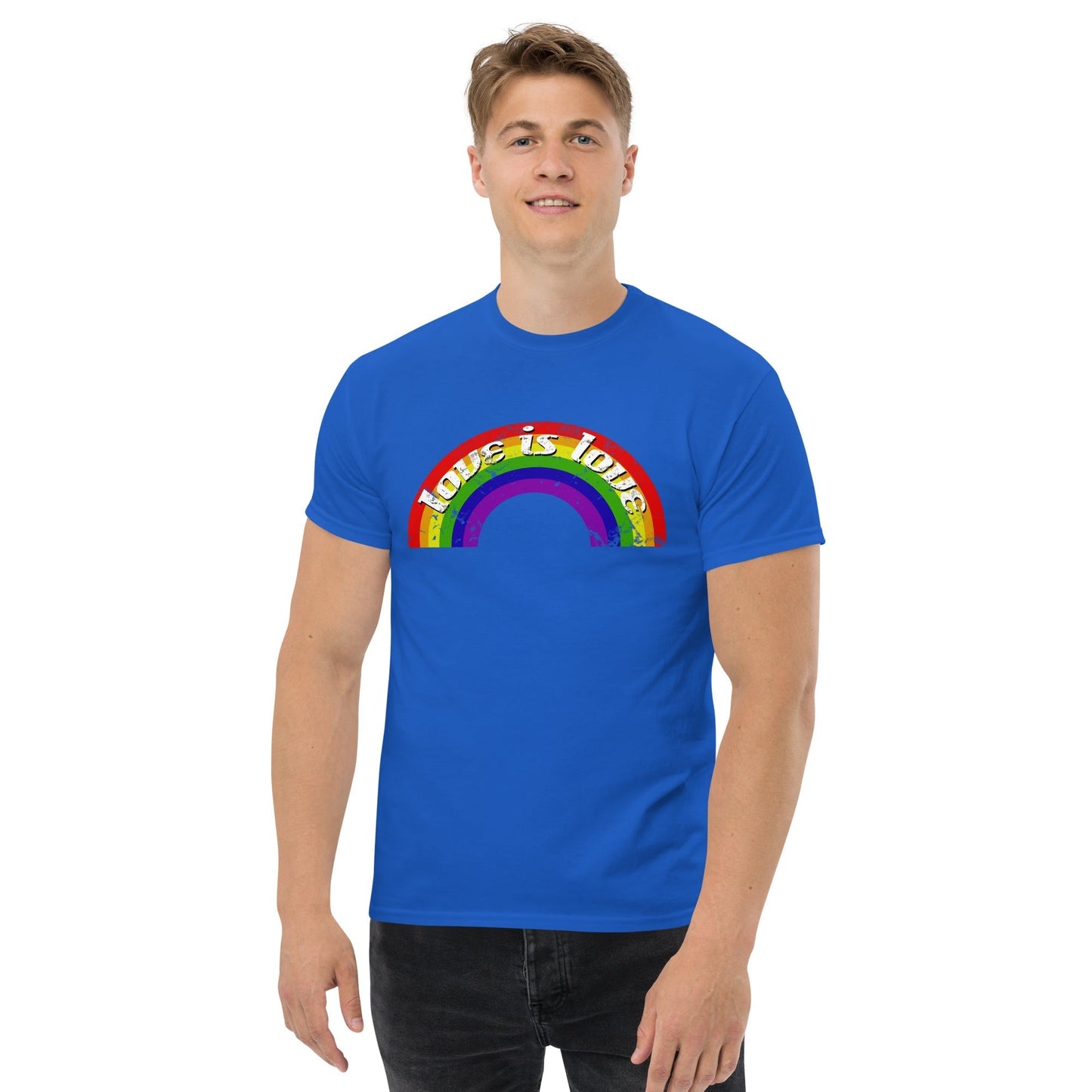 Scar Design T shirt Vintage LGBT Rainbow Love Is Love T-shirt