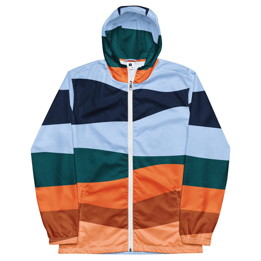 Vintage Sunset Men’s Windbreaker Jacket, Casual Streetwear, Lightweight Windbreaker, Men’s Jacket for Spring & Fall XS