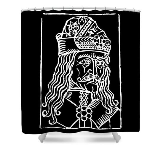 Vlad Tepes Dracula Woodcut - Shower Curtain