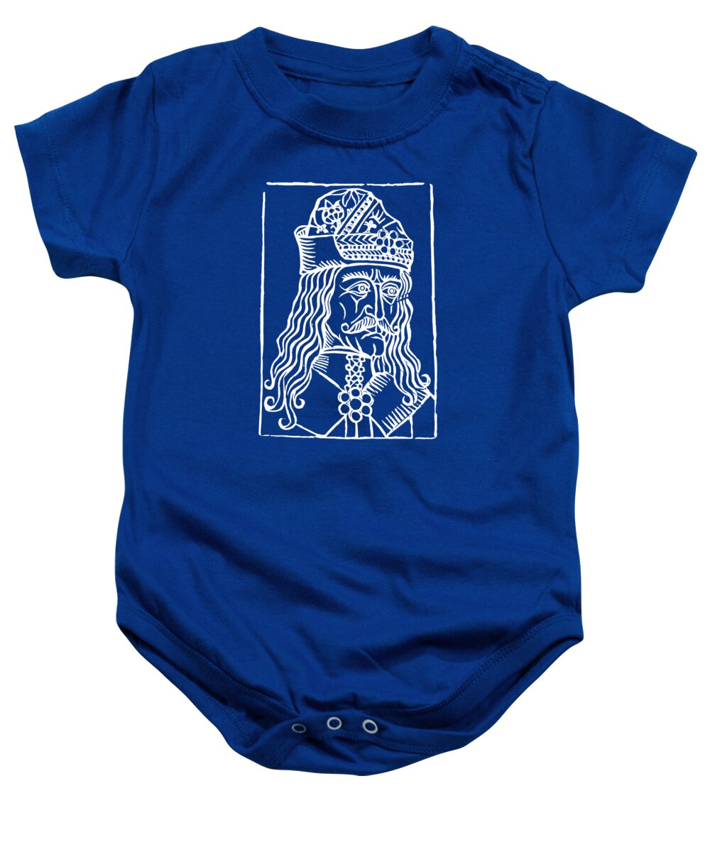Vlad Tepes Dracula Woodcut - Baby Onesie