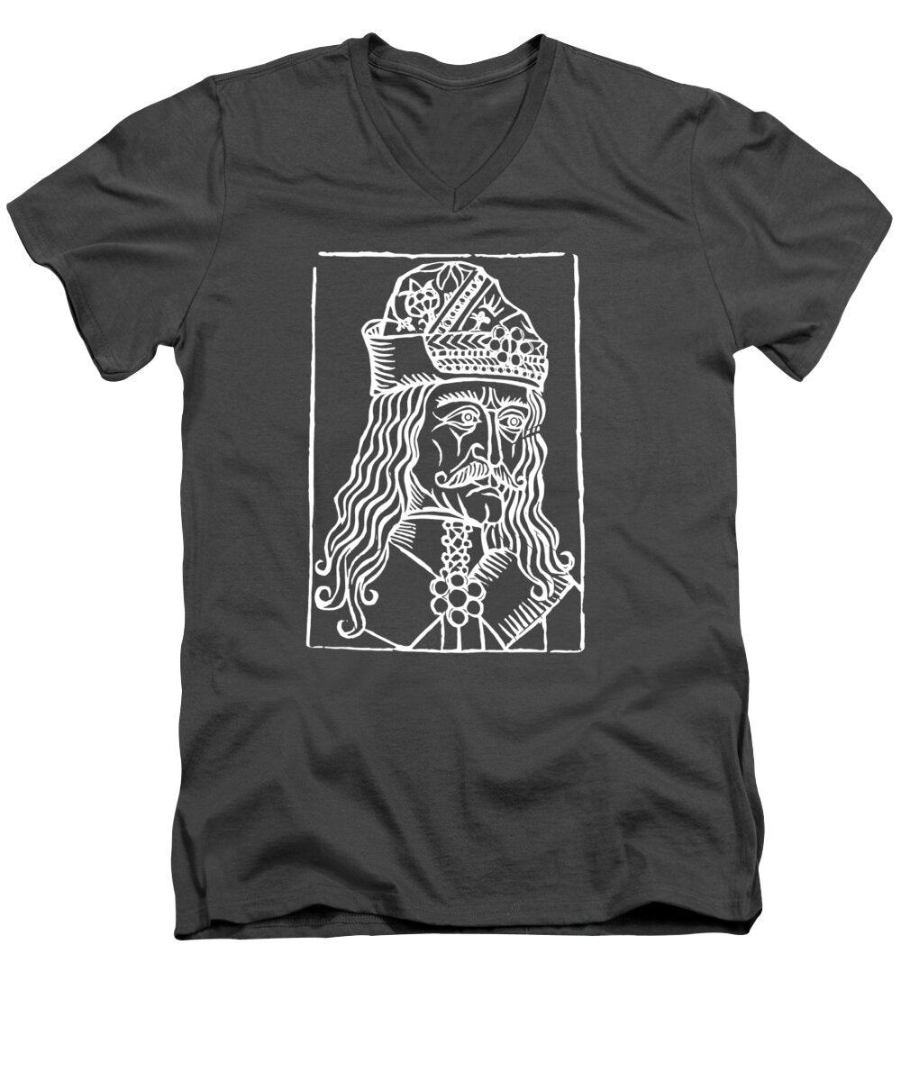 Vlad Tepes Dracula Woodcut - Men's V-Neck T-Shirt