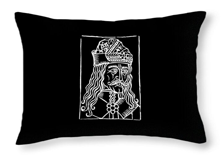 Vlad Tepes Dracula Woodcut - Throw Pillow