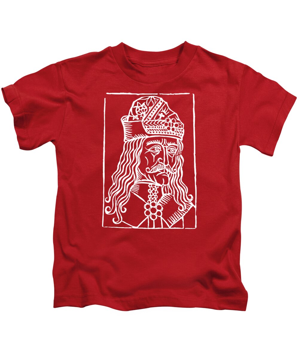 Vlad Tepes Dracula Woodcut - Kids T-Shirt