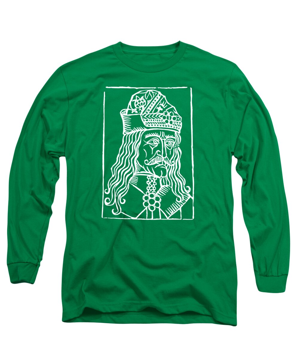 Vlad Tepes Dracula Woodcut - Long Sleeve T-Shirt