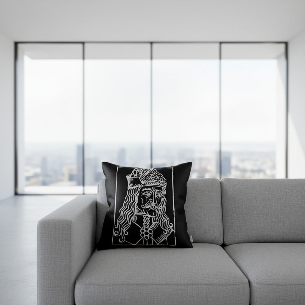 Vlad Tepes Dracula Woodcut - Throw Pillow