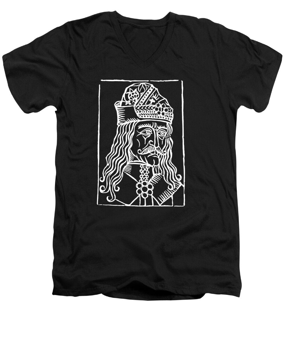 Vlad Tepes Dracula Woodcut - Men's V-Neck T-Shirt