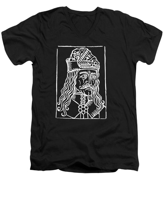 Vlad Tepes Dracula Woodcut - Men's V-Neck T-Shirt