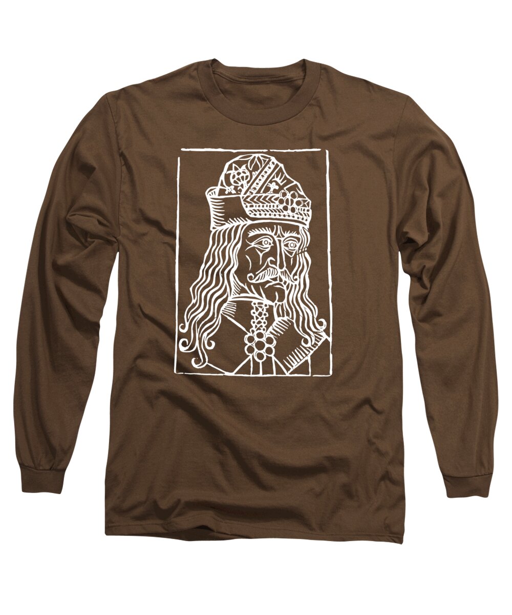 Vlad Tepes Dracula Woodcut - Long Sleeve T-Shirt