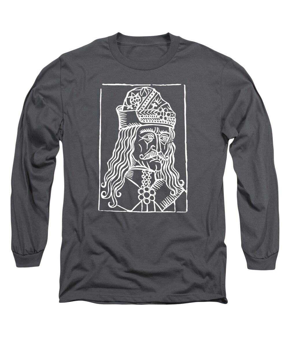 Vlad Tepes Dracula Woodcut - Long Sleeve T-Shirt