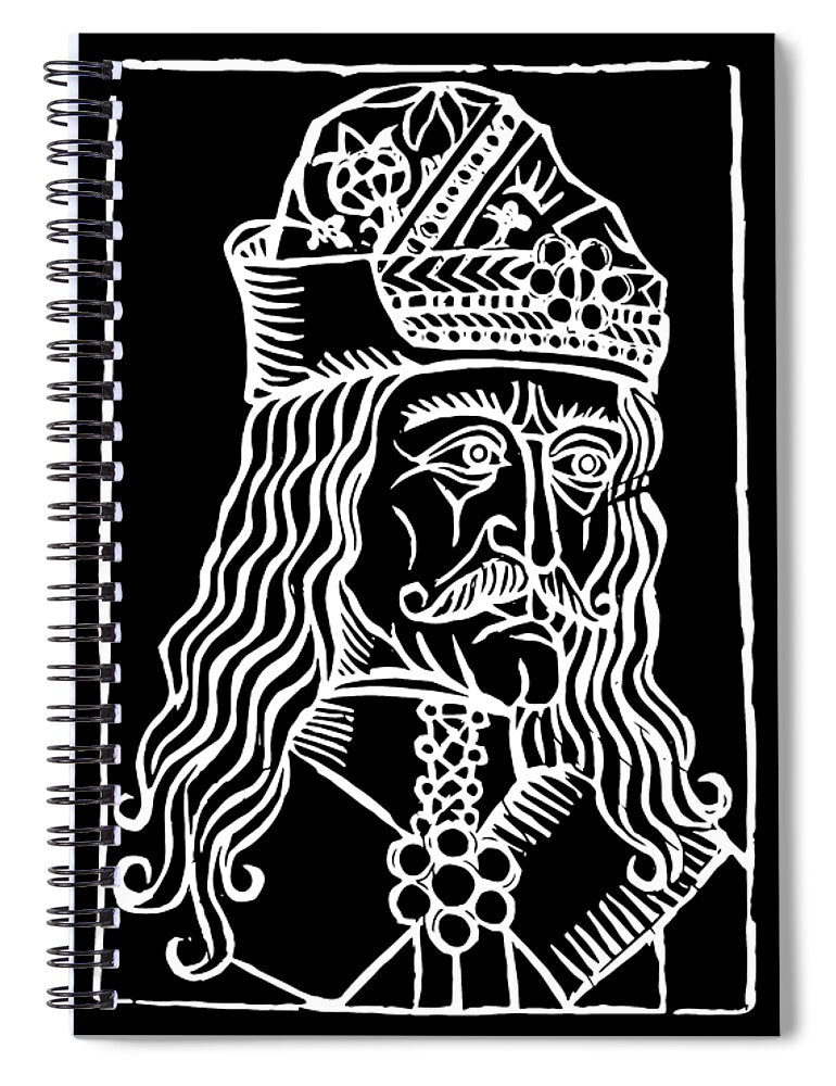 Vlad Tepes Dracula Woodcut - Spiral Notebook