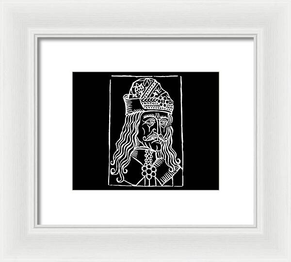Vlad Tepes Dracula Woodcut - Framed Print