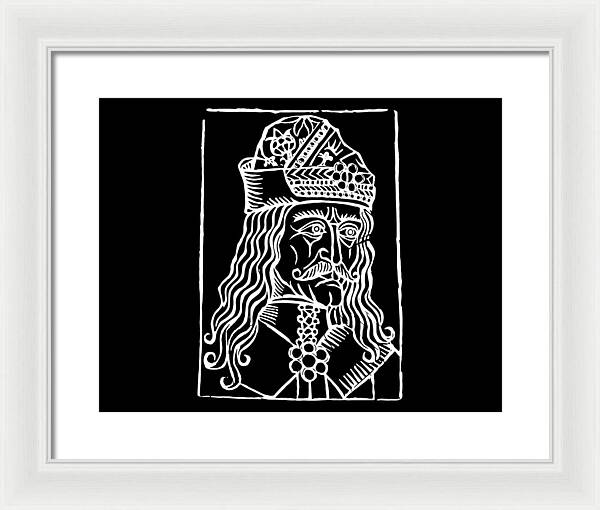 Vlad Tepes Dracula Woodcut - Framed Print