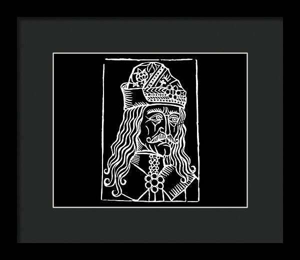 Vlad Tepes Dracula Woodcut - Framed Print