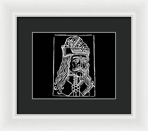 Vlad Tepes Dracula Woodcut - Framed Print