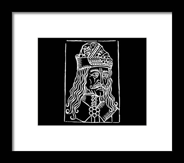 Vlad Tepes Dracula Woodcut - Framed Print