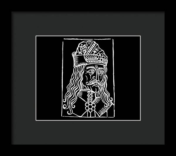 Vlad Tepes Dracula Woodcut - Framed Print