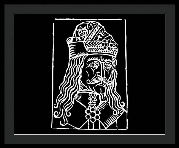 Vlad Tepes Dracula Woodcut - Framed Print