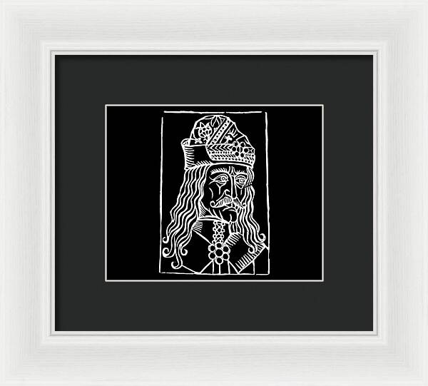Vlad Tepes Dracula Woodcut - Framed Print