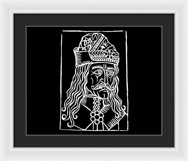 Vlad Tepes Dracula Woodcut - Framed Print