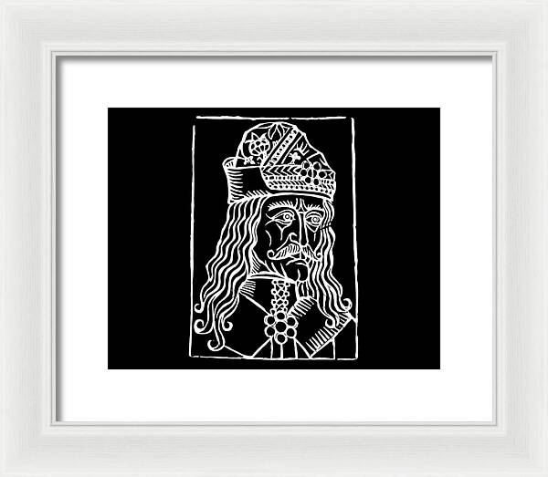 Vlad Tepes Dracula Woodcut - Framed Print