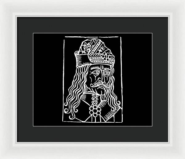 Vlad Tepes Dracula Woodcut - Framed Print