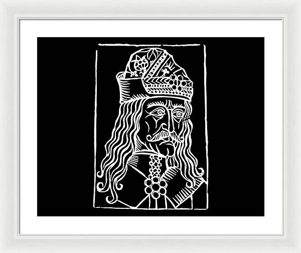 Vlad Tepes Dracula Woodcut - Framed Print
