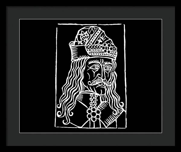 Vlad Tepes Dracula Woodcut - Framed Print