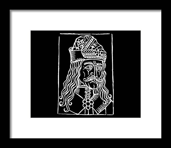 Vlad Tepes Dracula Woodcut - Framed Print
