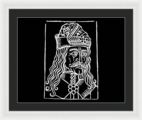 Vlad Tepes Dracula Woodcut - Framed Print