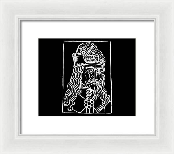 Vlad Tepes Dracula Woodcut - Framed Print